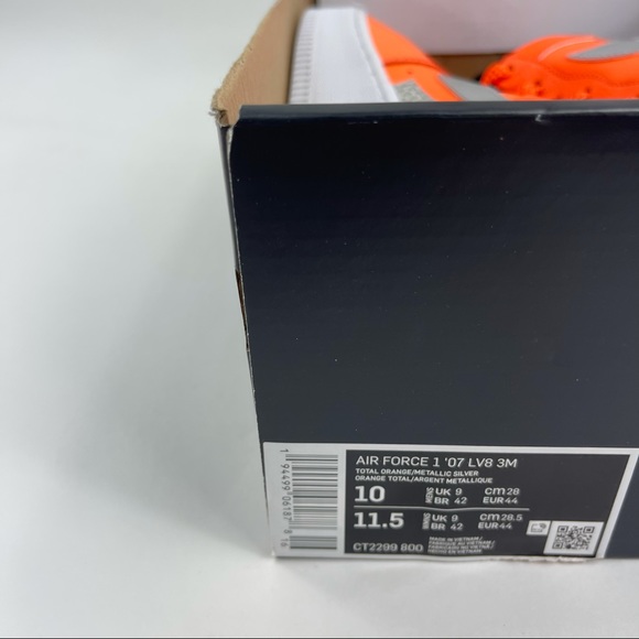 Nike Air Force 1 '07 LV8 3M Low Total Orange Mens - Picture 10 of 12